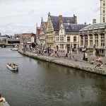 Muelles de Grasslei en Gante, Flandes, Bélgica